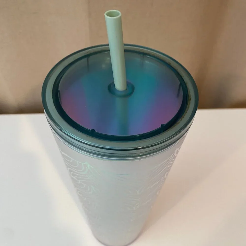 Starbucks Mermaid Tail 50th Anniversary 24 oz Cold Cup Tumbler with Straw‎